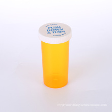 Amber Black Color Pp Child Resistant Cap Vials Plastic Bottle Vial Push Down Turn Vials